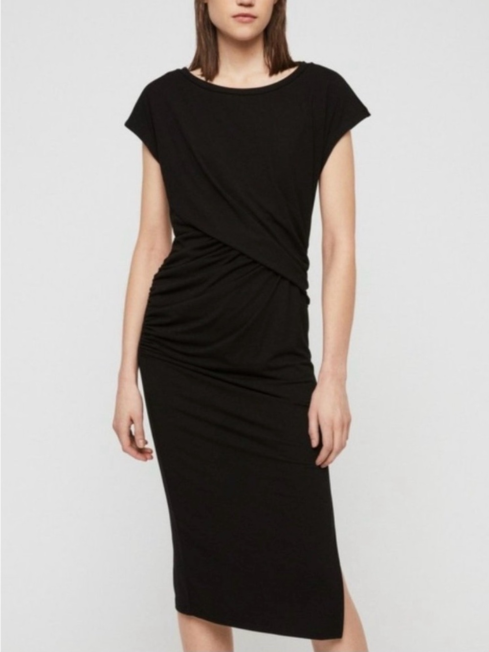 AllSaints Kasia Midi Dress with Side Slit, Small Excellent condition